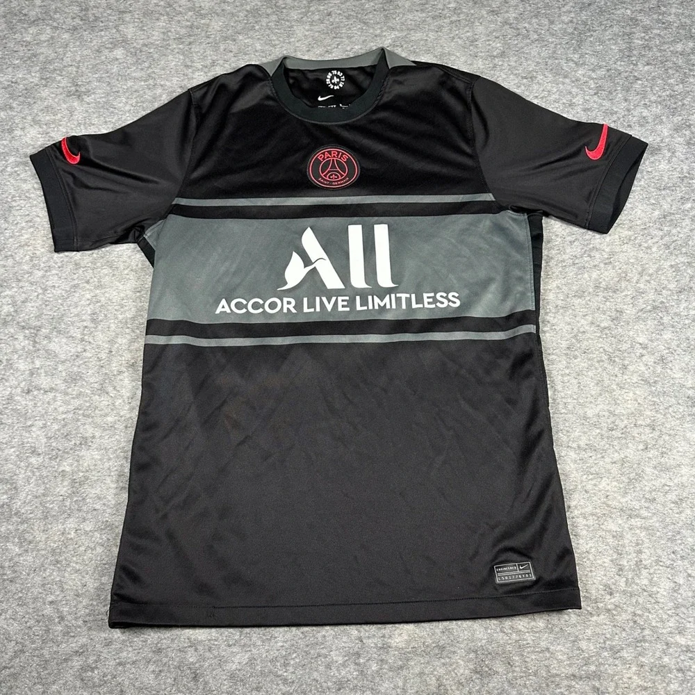Nike Mens Black PSG Messi 30 Soccer Jersey Medium